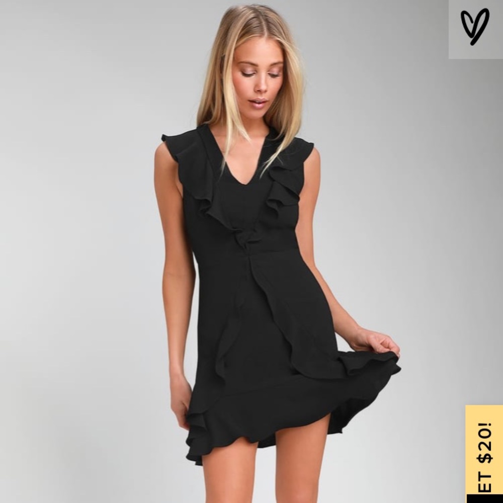Lulu’s Black Swing Ruffle Dress